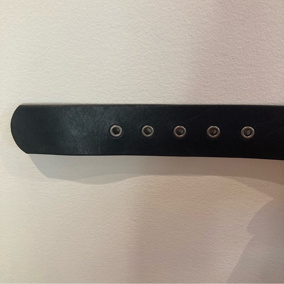 FOSSIL  Sz L Leather Silver Toned Double Style Buckle Rivet Belt - Picture 10 of 10